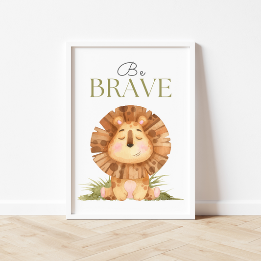 Lion Print - Be Brave