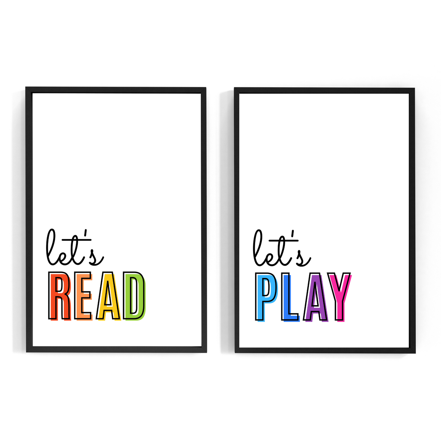 Let's Read, Let's Play Print Set of 2 - Rainbow