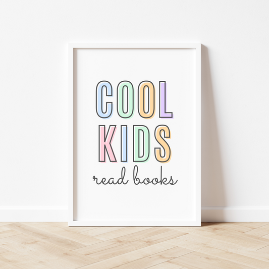 Cool Kids Read Books Print - Pastel