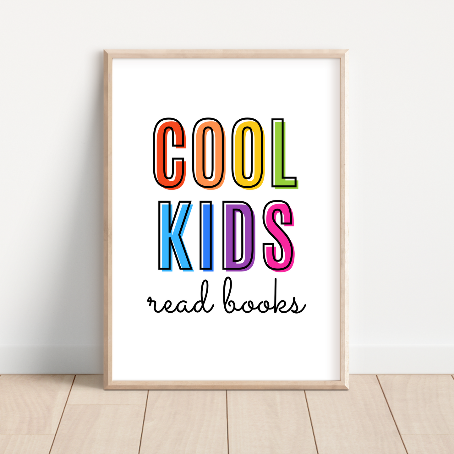 Cool Kids Read Books Print - Rainbow