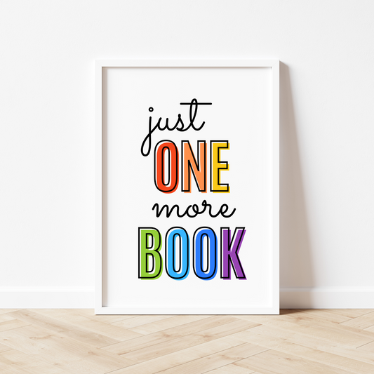 Just One More Book Print - Rainbow