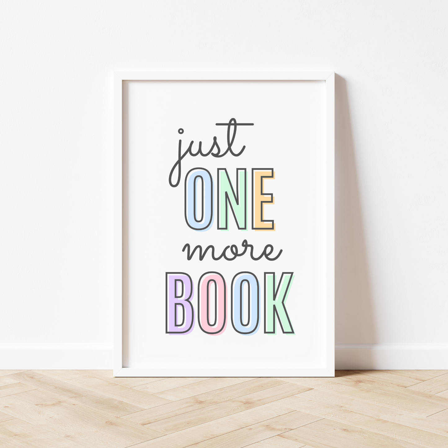 Just One More Book Print - Pastel