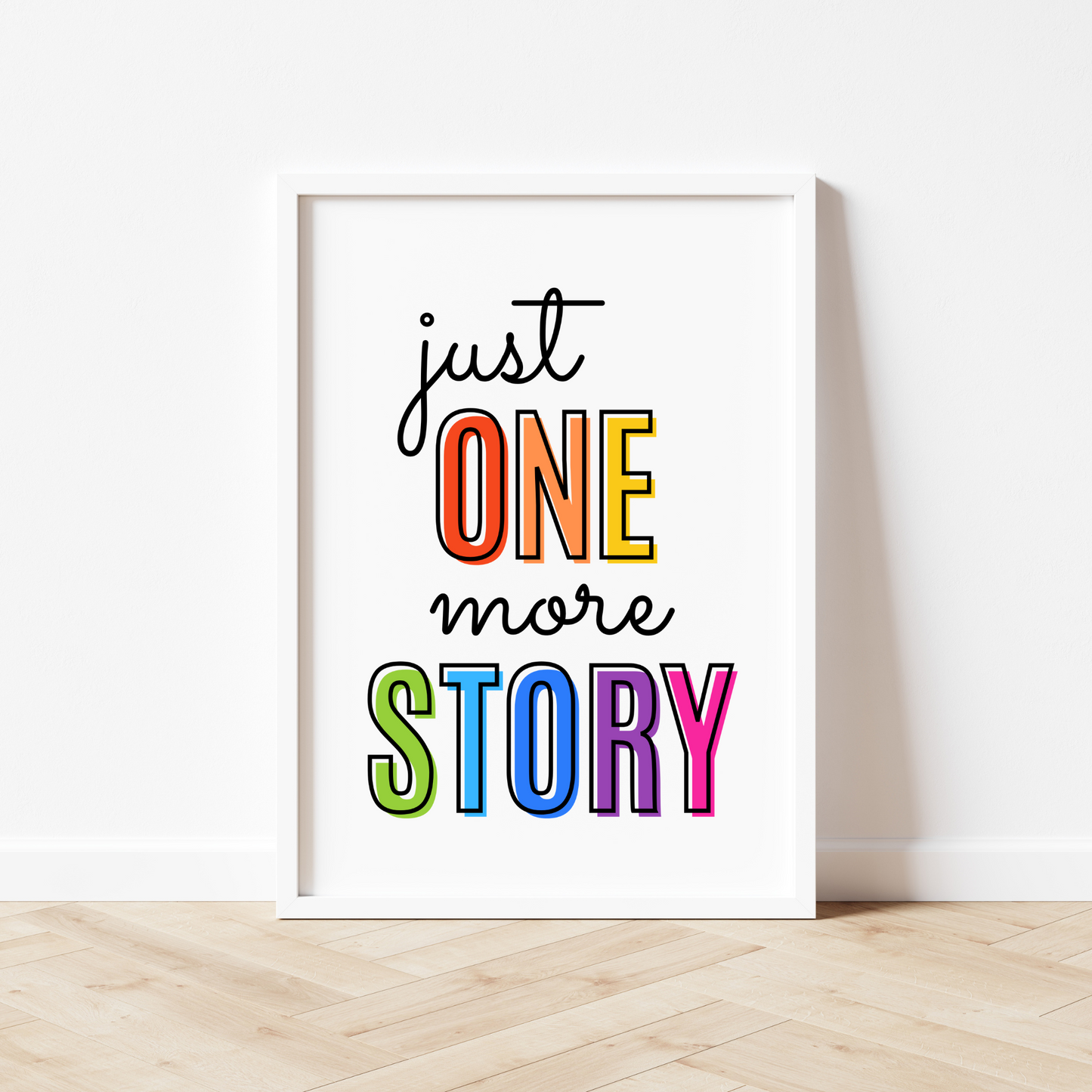 Just One More Story Print - Rainbow