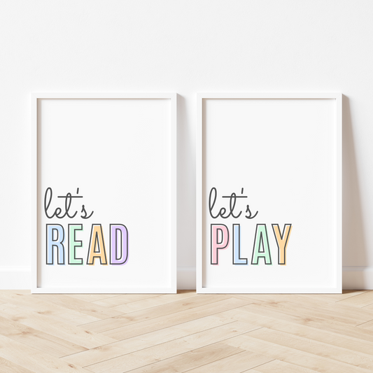 Let's Read Let's Play Print Set of 2 - Pastel