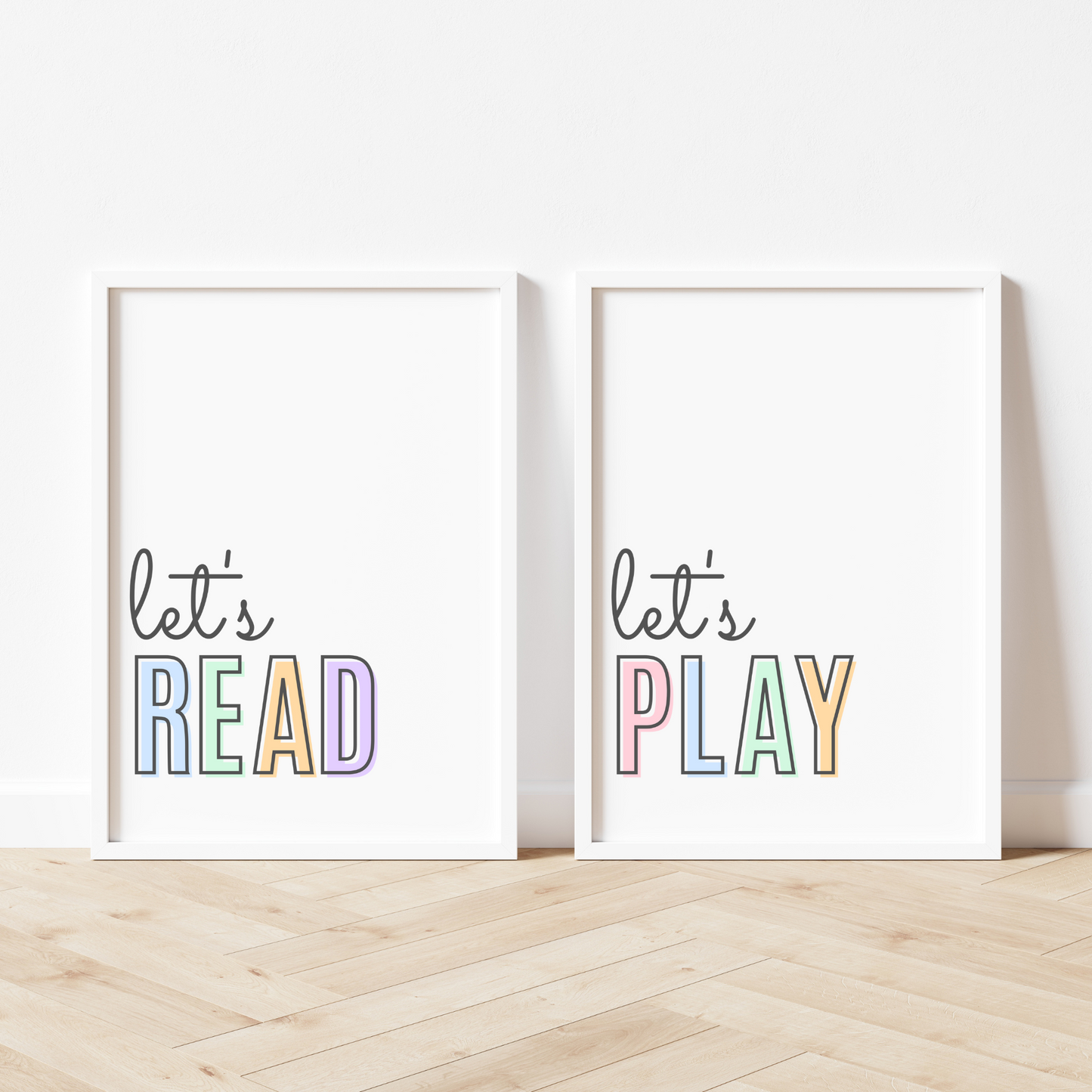 Learn, Create, Read, Play Print Set of 4 - Pastel