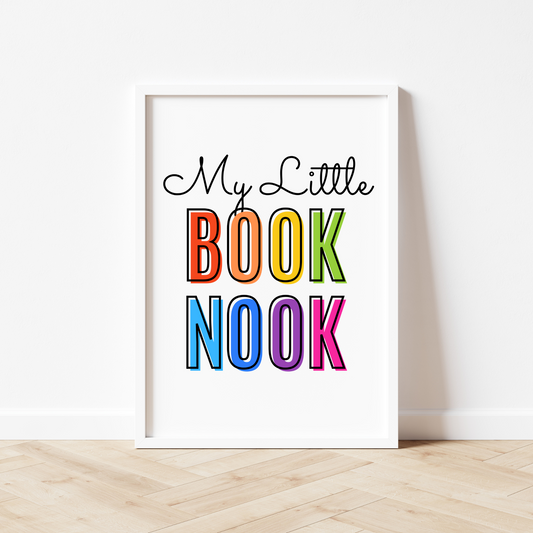 My Little Book Nook Print - Rainbow