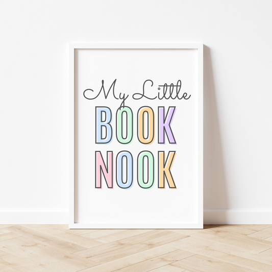 My Little Book Nook Print - Pastel