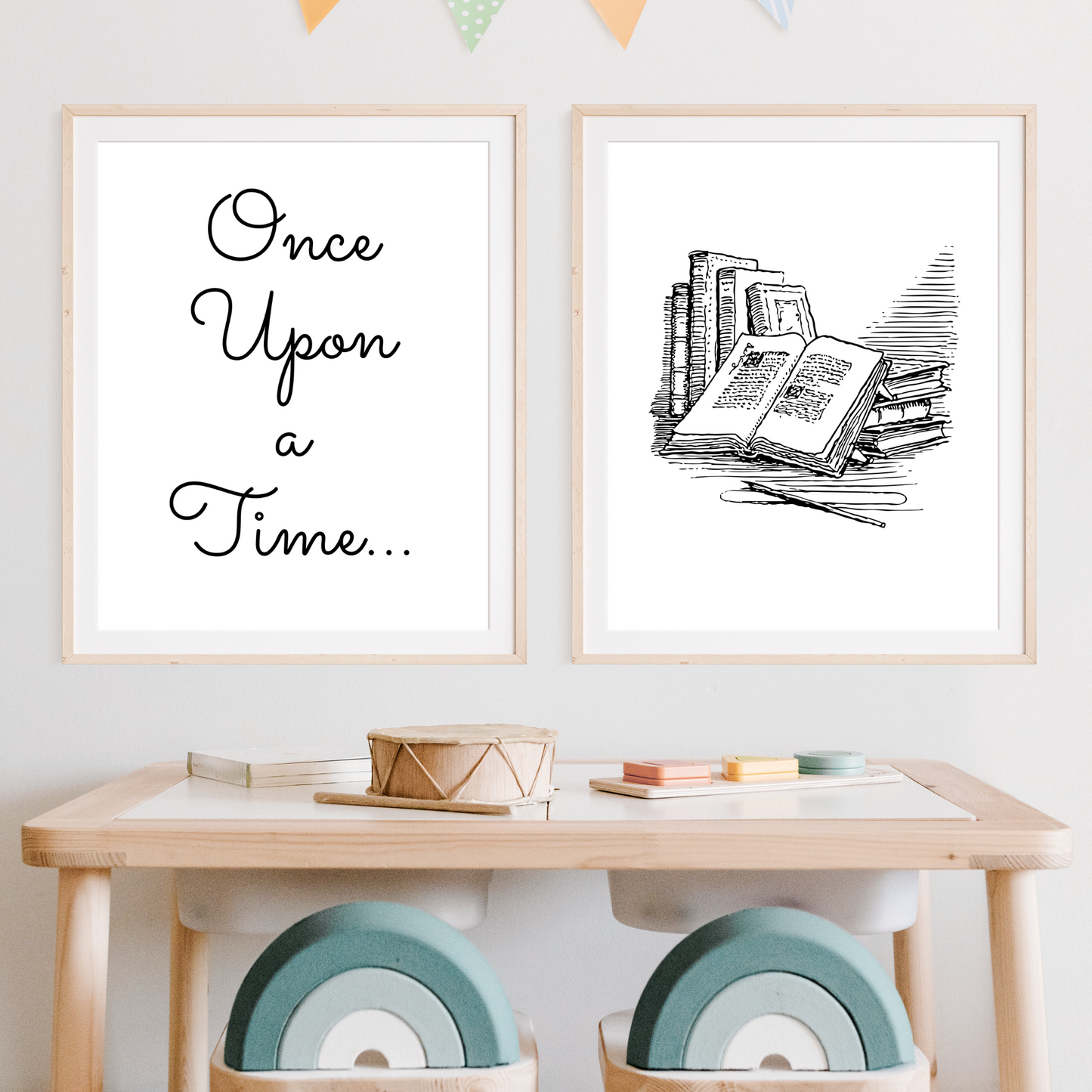 Once Upon A Time Print Set of 2 - B&W