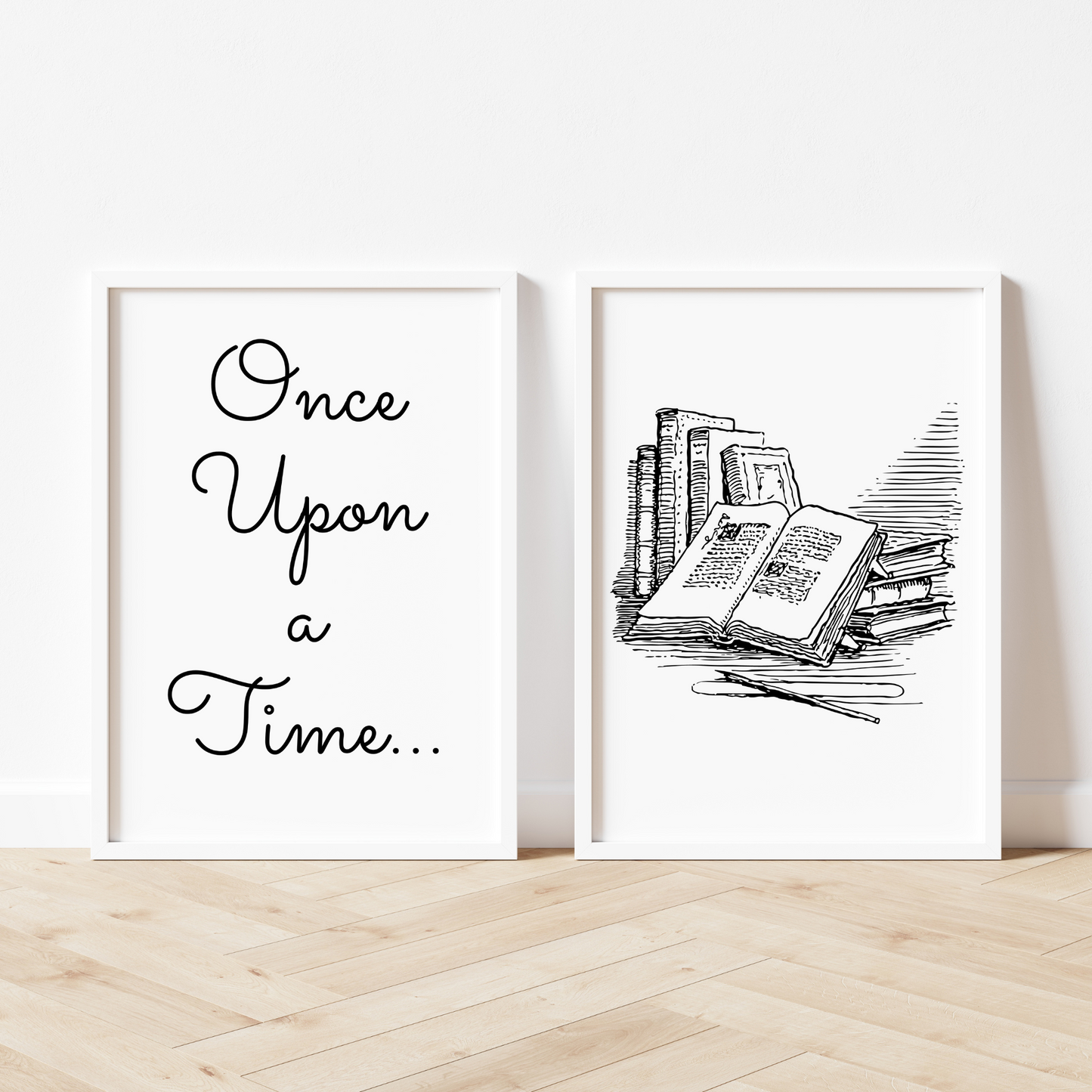 Once Upon A Time Print Set of 2 - B&W