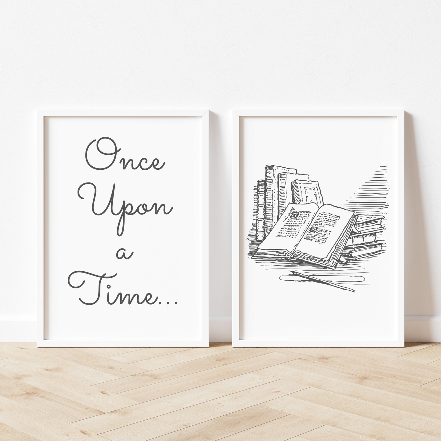 Once Upon A Time Print Set of 2 - Gray