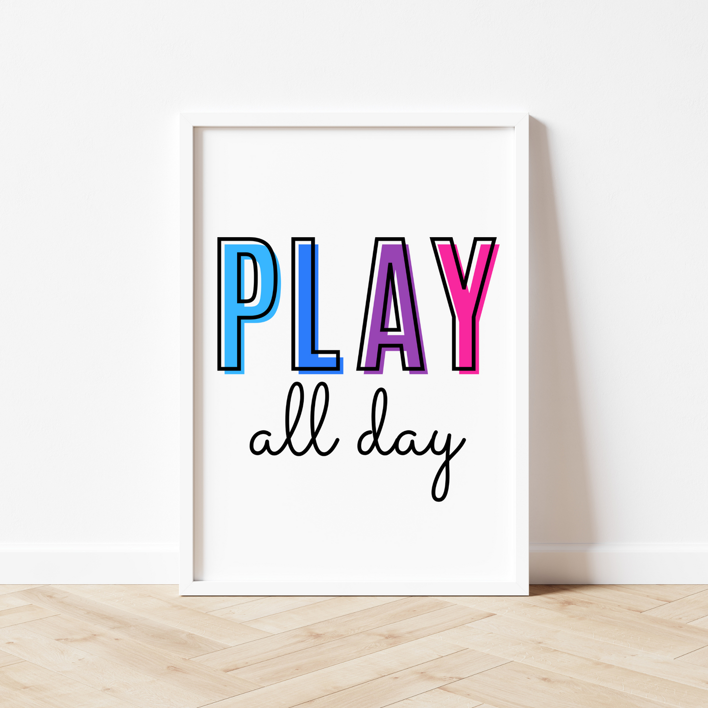 Play All Day Print - Rainbow