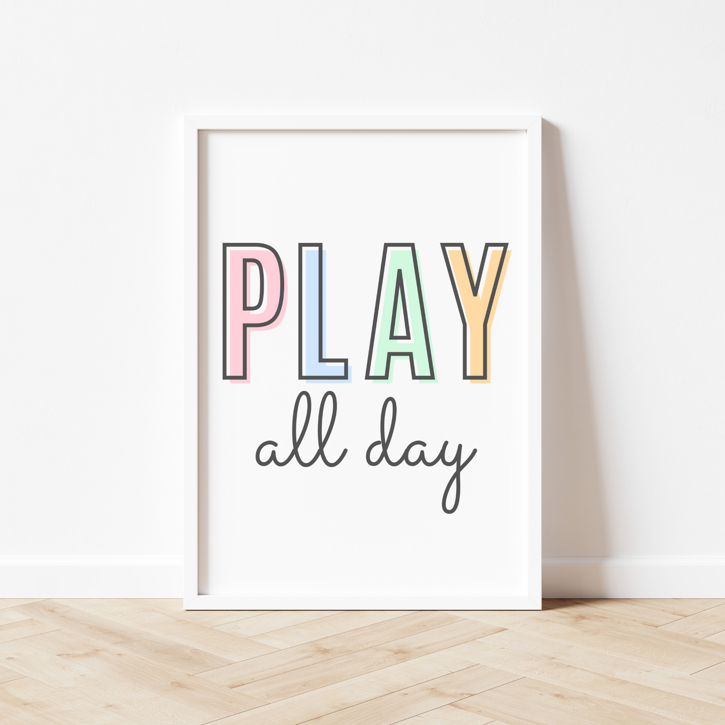 Read Every Day, Play All Day Print Set of 2 - Pastel