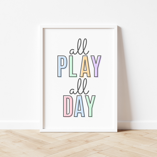 All Play All Day Print - Pastel