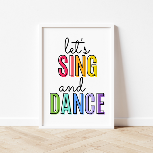 Let's Sing and Dance Print - Rainbow