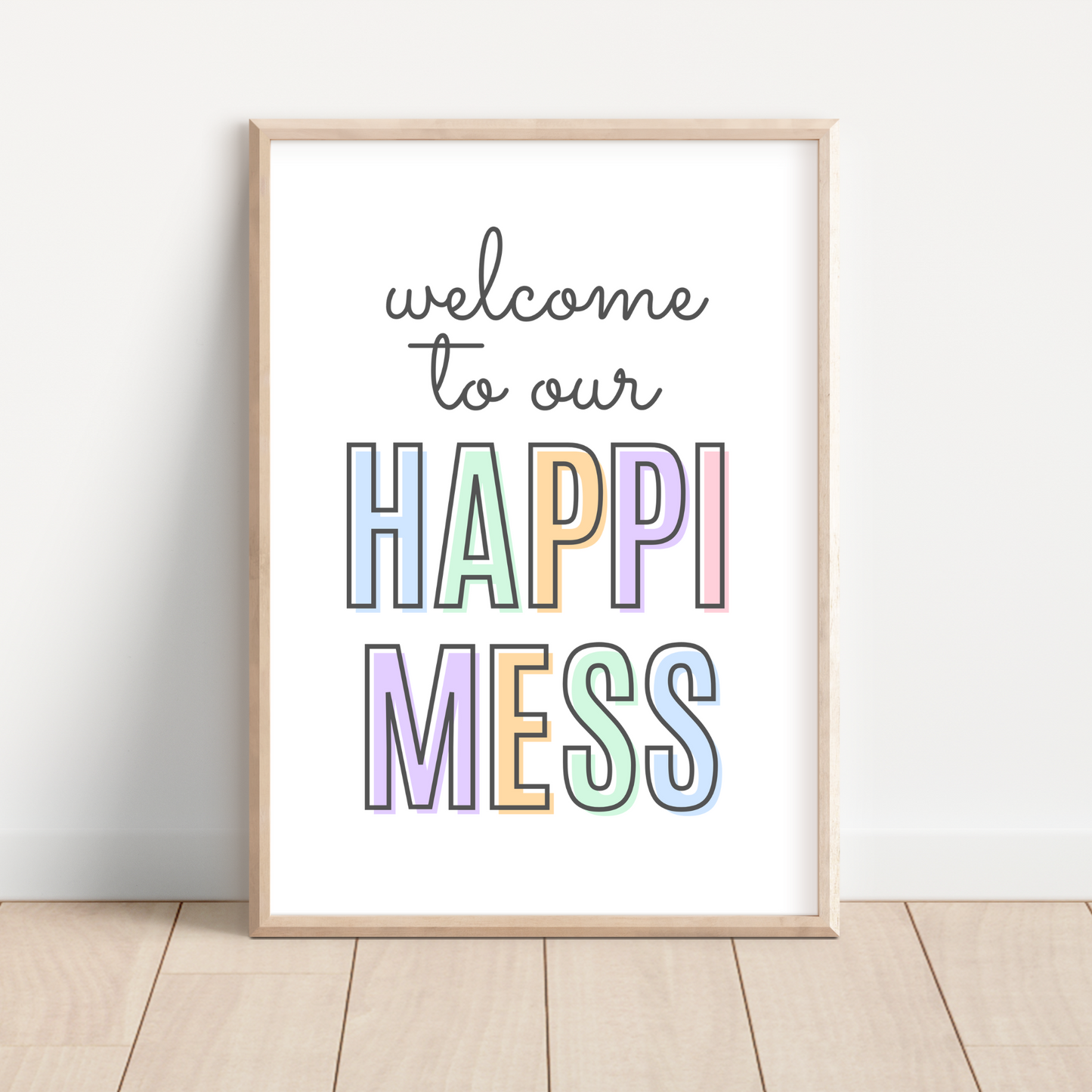 Welcome To Our Happimess Print - Pastel 2