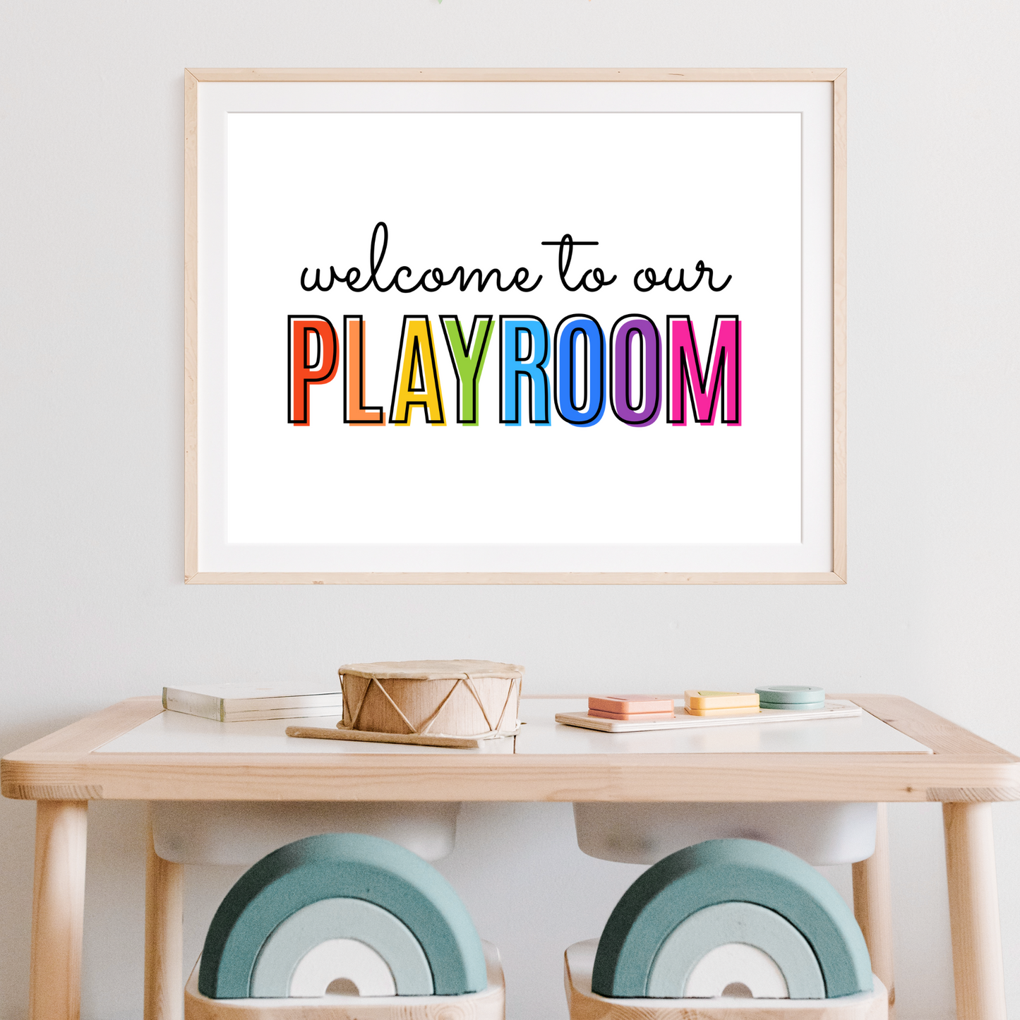 Welcome To Our Playroom Print - Rainbow