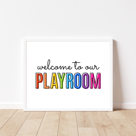 Welcome To Our Playroom Print - Rainbow