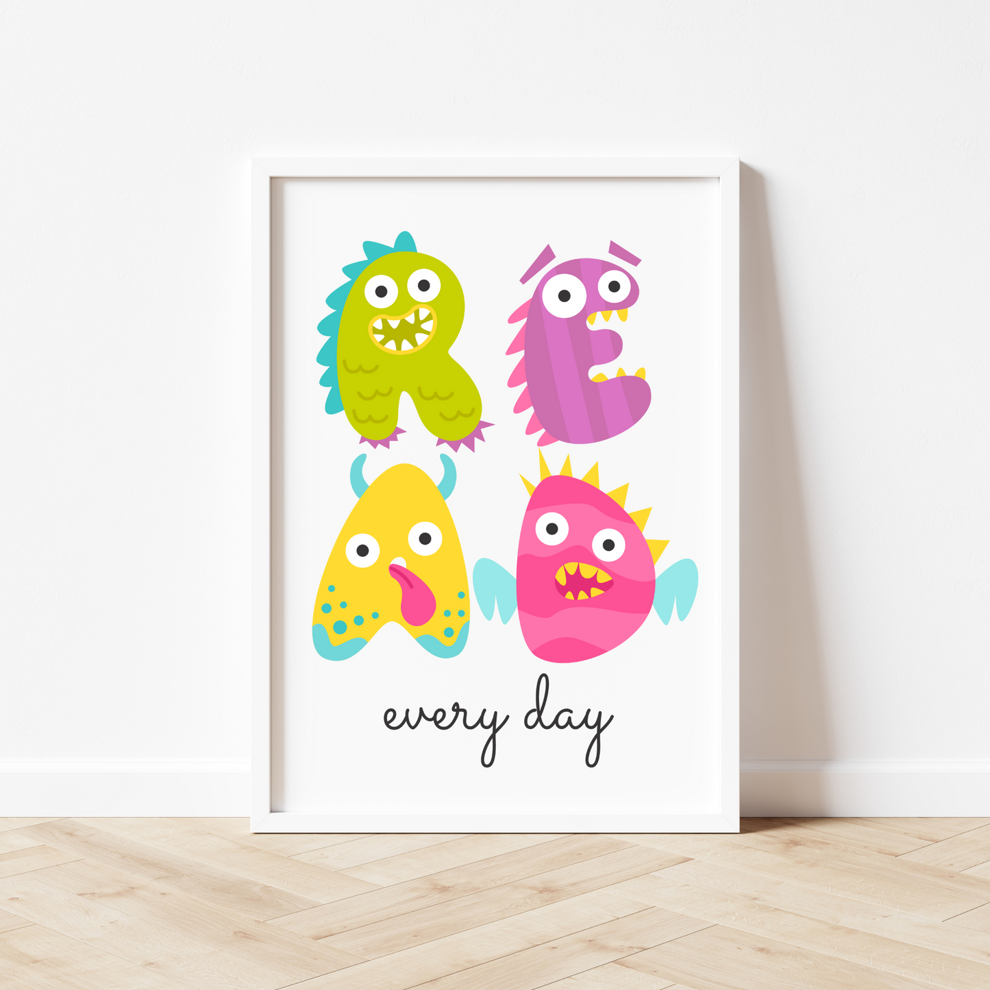 Read Every Day Monster Alphabet Print Set of 2