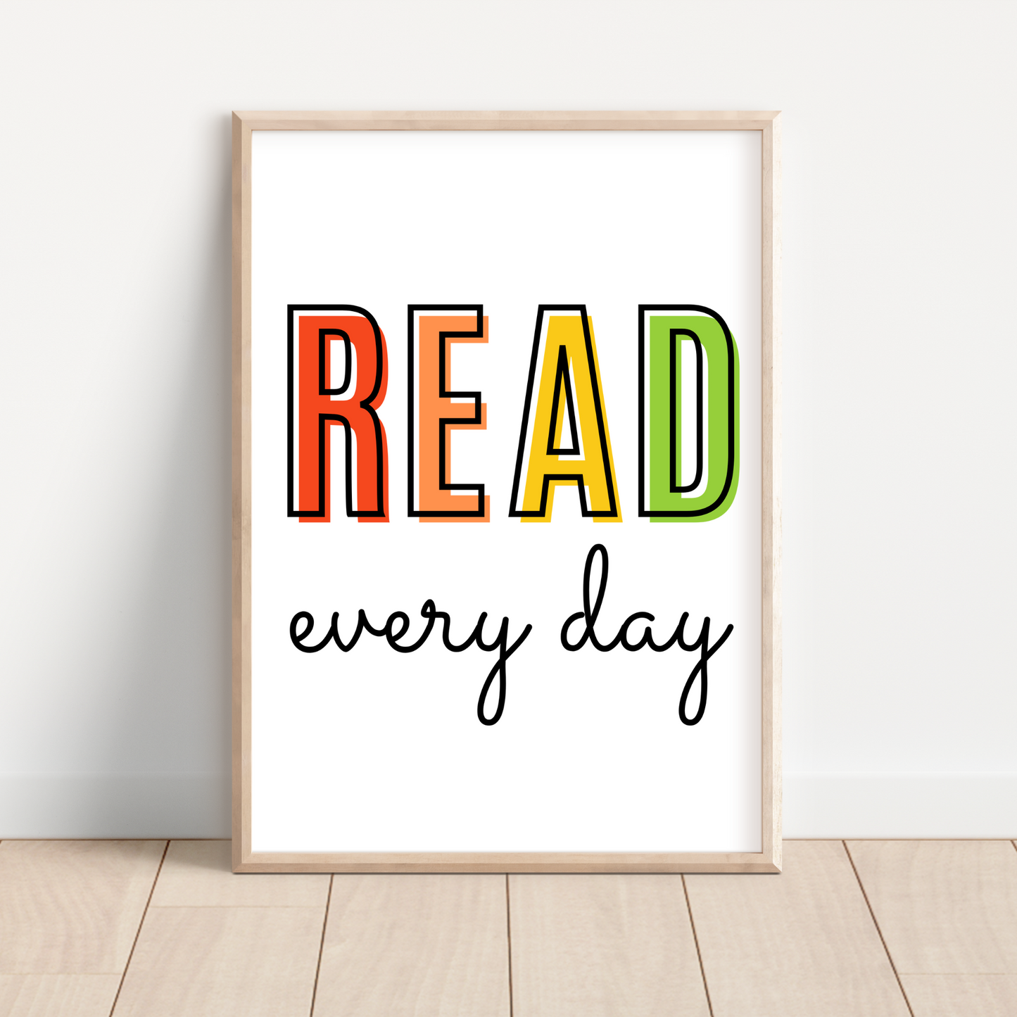 Read Every Day Print - Rainbow