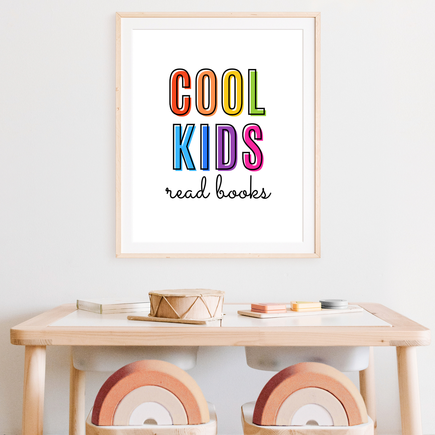 Cool Kids Read Books Print - Rainbow