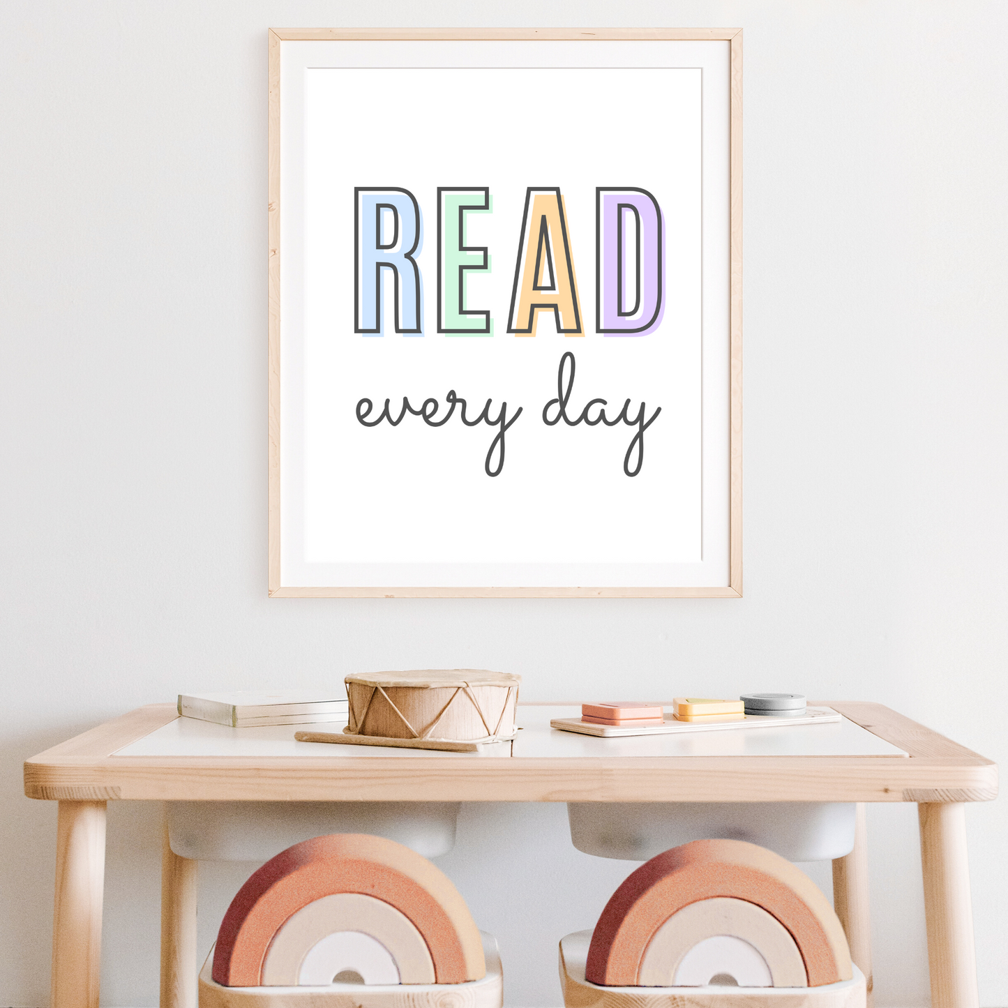 Read Every Day Print - Pastel