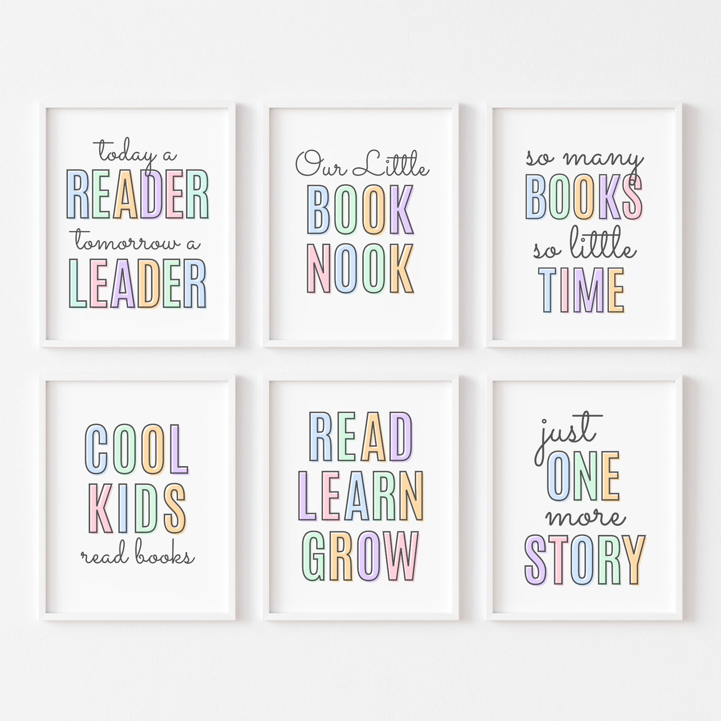 Reading Corner Print Set of 6 - Pastel