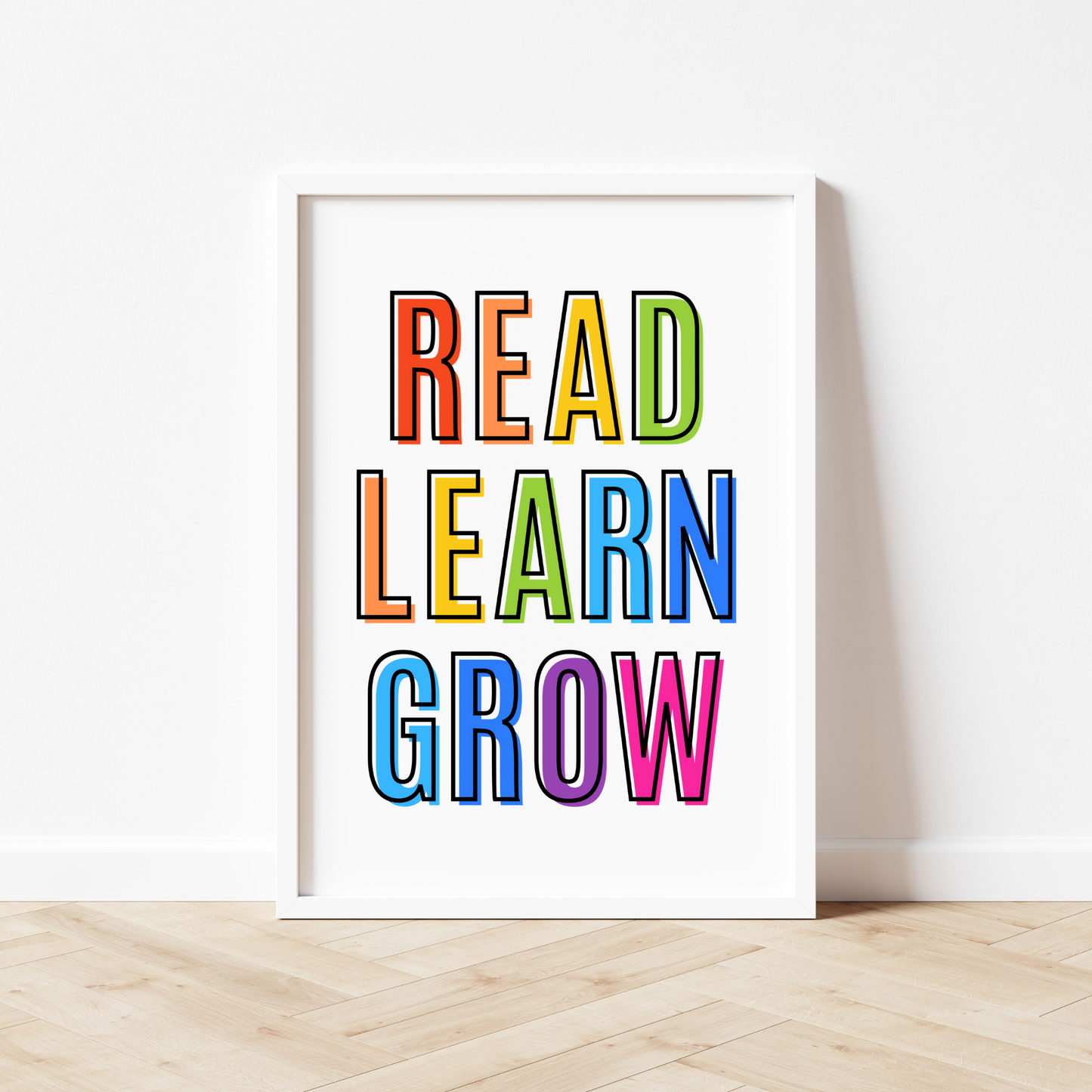 Read Learn Grow Print - Rainbow