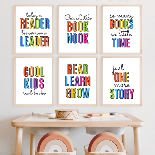 Reading Corner Print Set of 6 - Rainbow