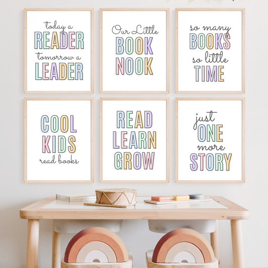 Reading Corner Print Set of 6 - Pastel