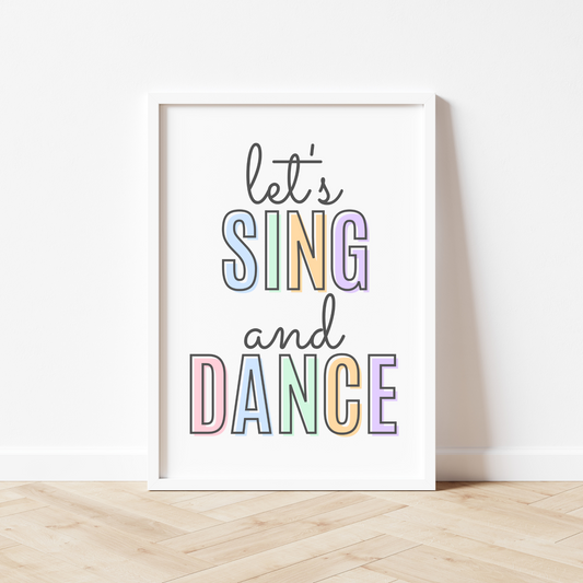 Let's Sing and Dance Print - Pastel