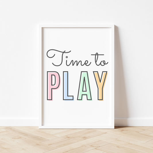 Time To Play Print - Pastel