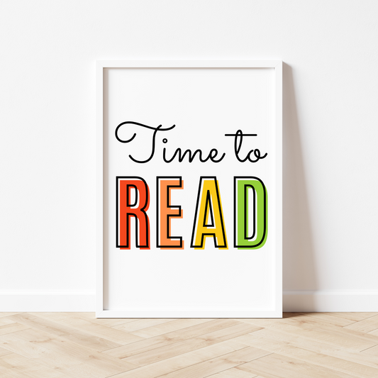 Time To Read Print - Rainbow