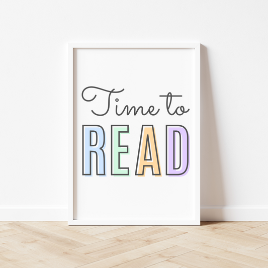 Time To Read Print - Pastel