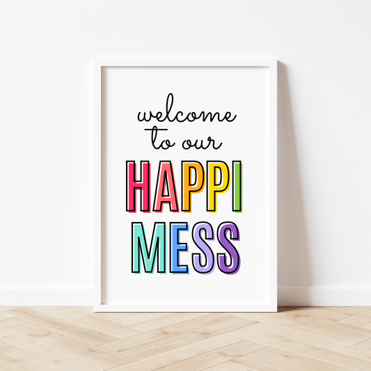 Welcome To Our Happimess Print - Rainbow 2