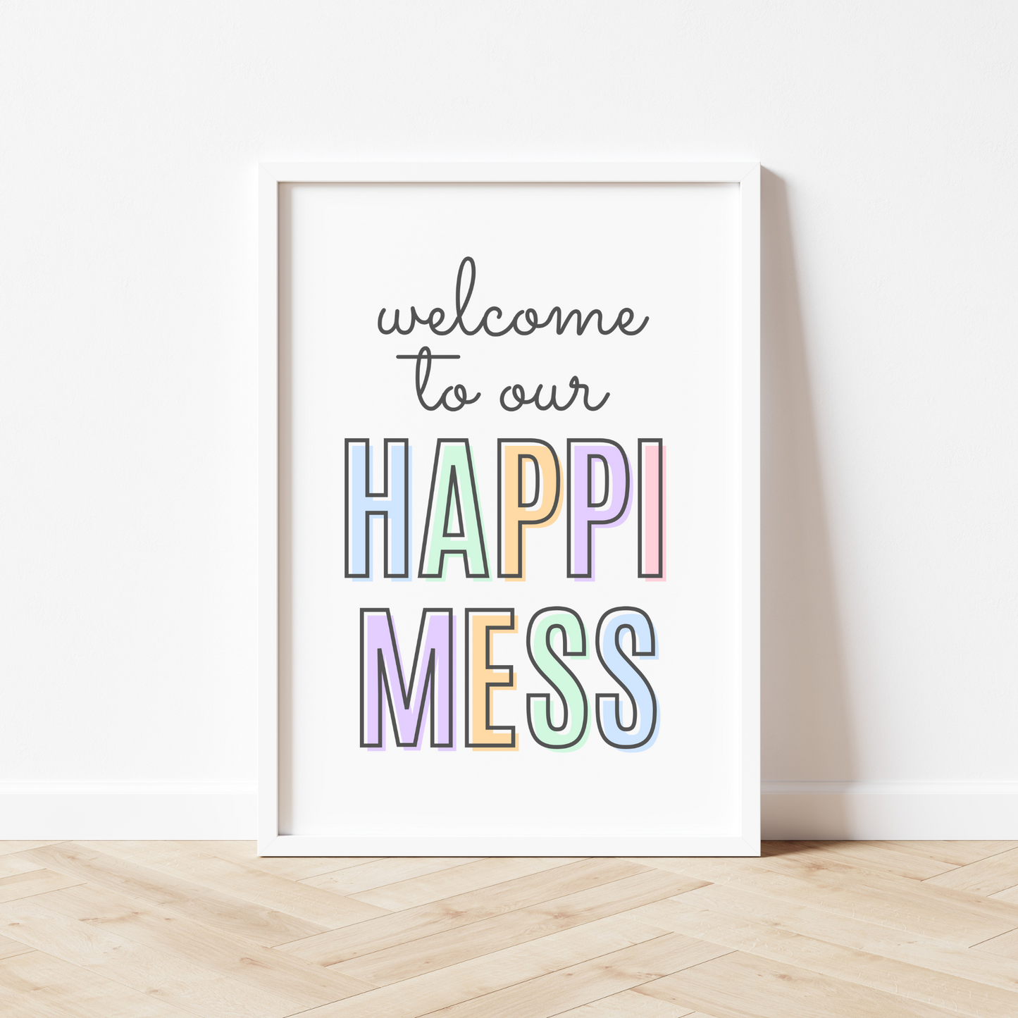 Welcome To Our Happimess Print - Pastel 2