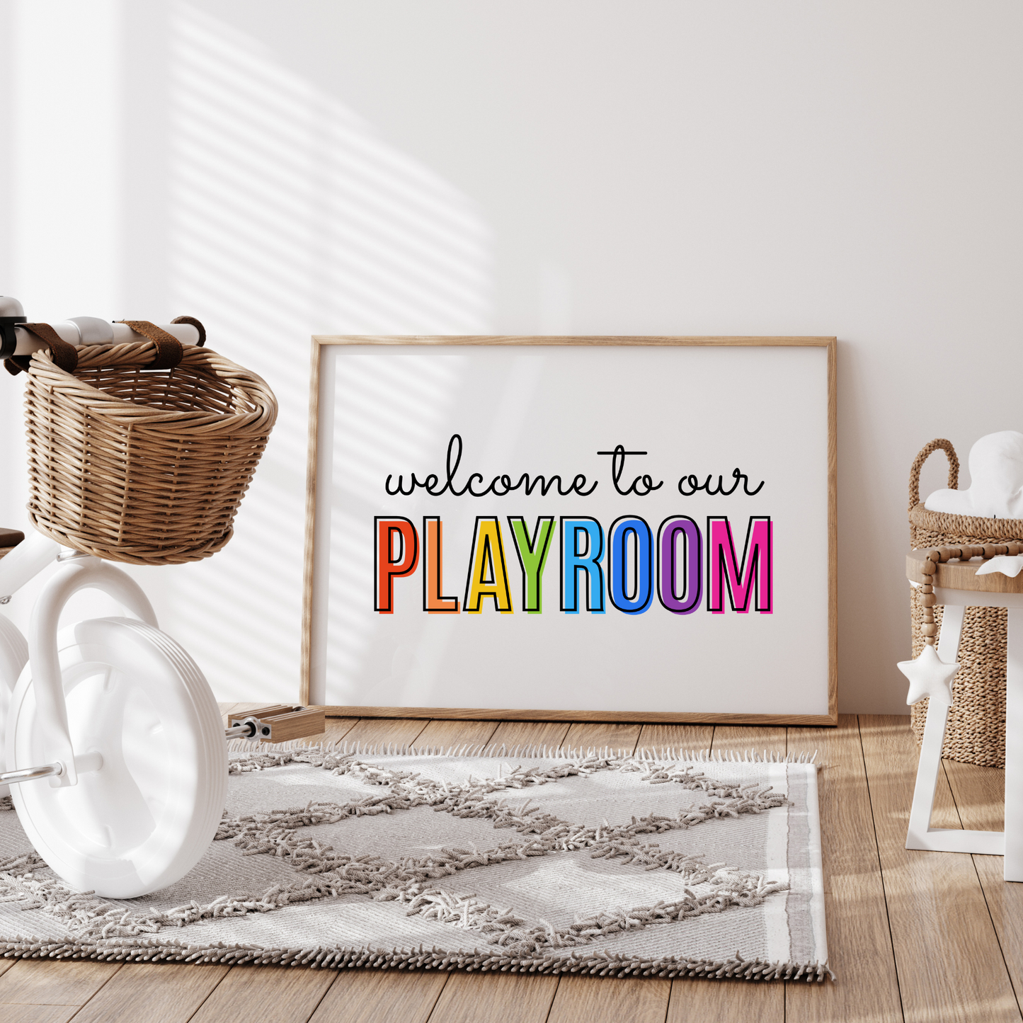 Welcome To Our Playroom Print - Rainbow